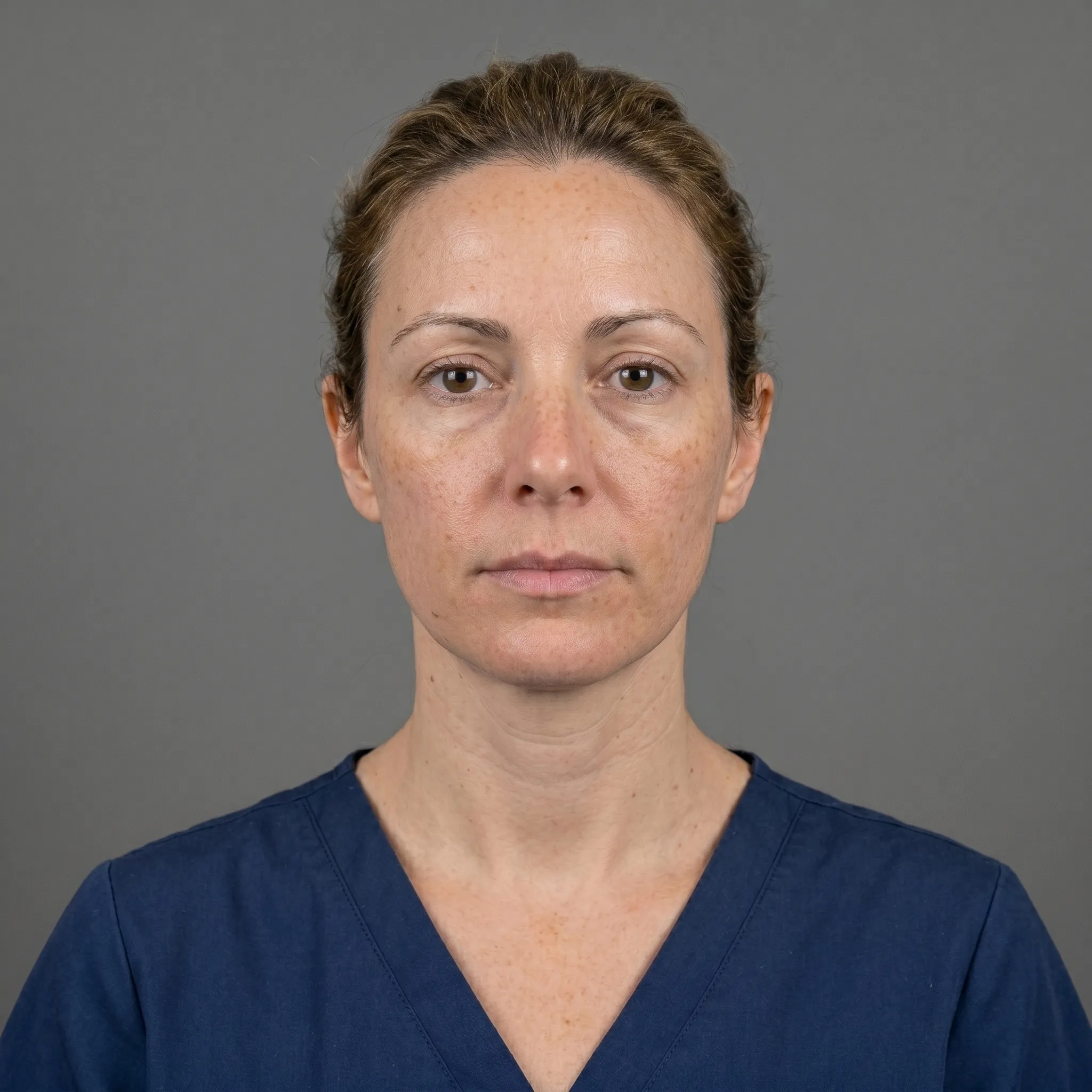 Before dermal fillers treatment - flat lighting, slightly desaturated