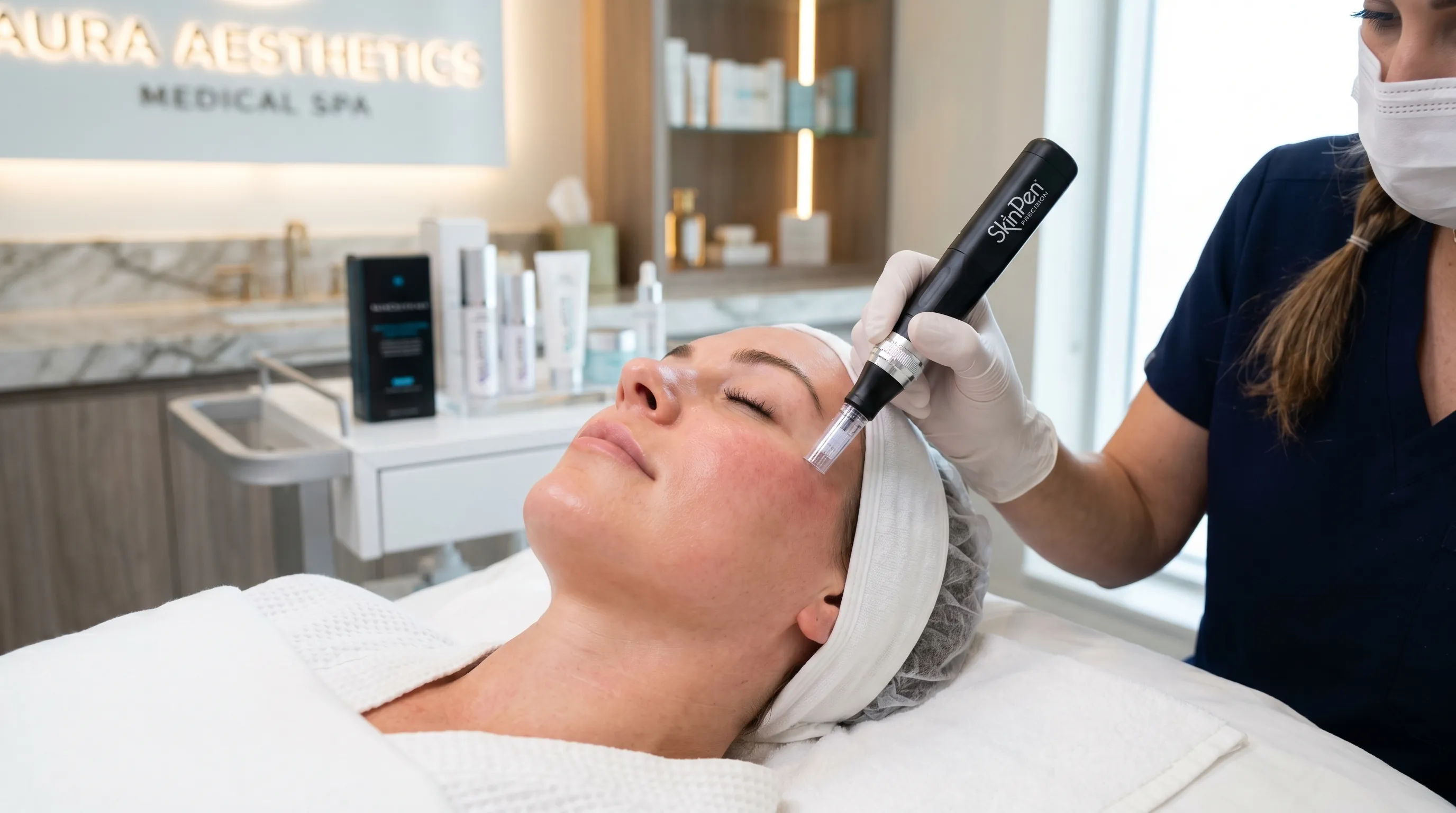 Medical-grade facial and microneedling skincare rejuvenation