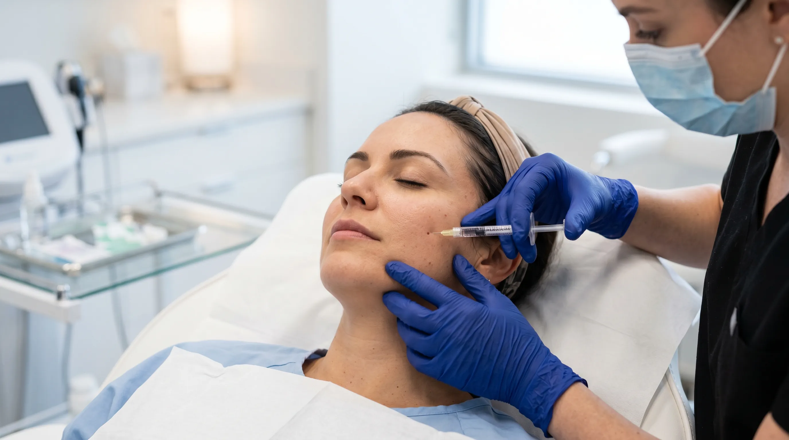Neuromodulators and Fillers skincare facial treatment close up